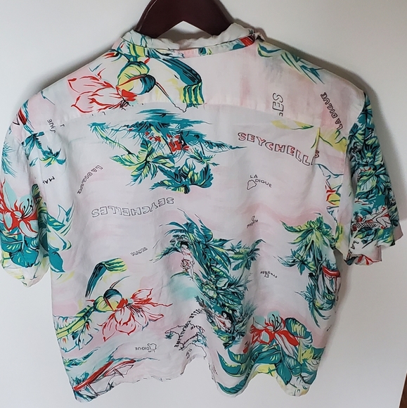 Vintage  Emanuelle Tropical Button Down Sz. M - Picture 2 of 4
